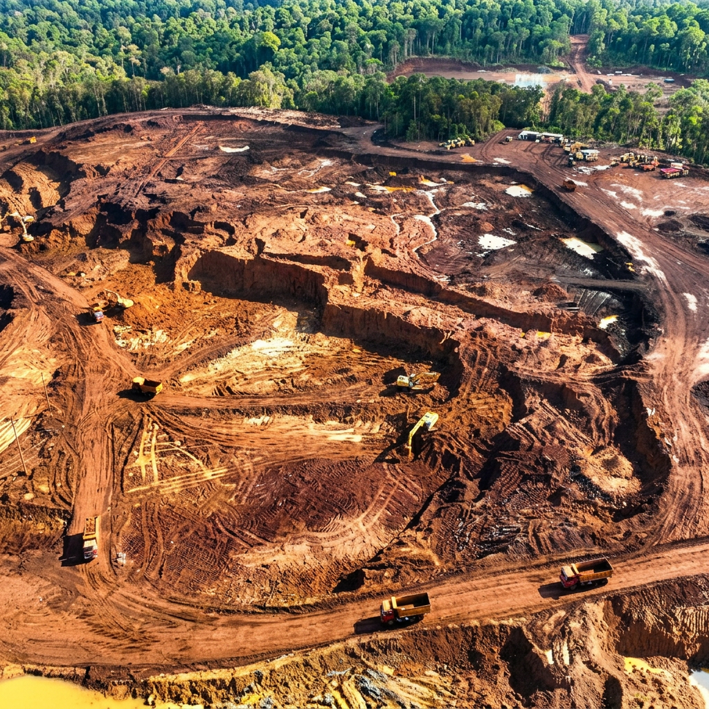 Mine-development illustration representing alignment between geology, infrastructure, and downstream requirements